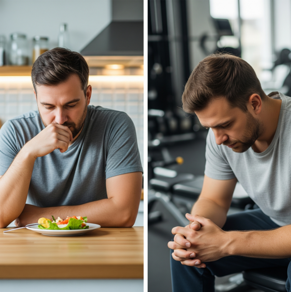 man frustrated about losing weight